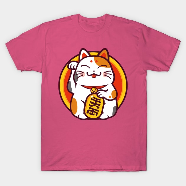 lucky cat - Maneki neko T-Shirt by redwane